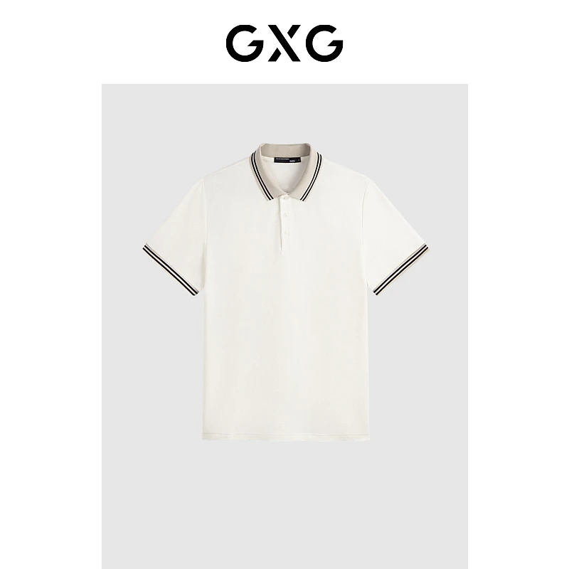 GXG男装 2024年夏款基础简约撞色翻领短袖男Polo衫 #G24D242294