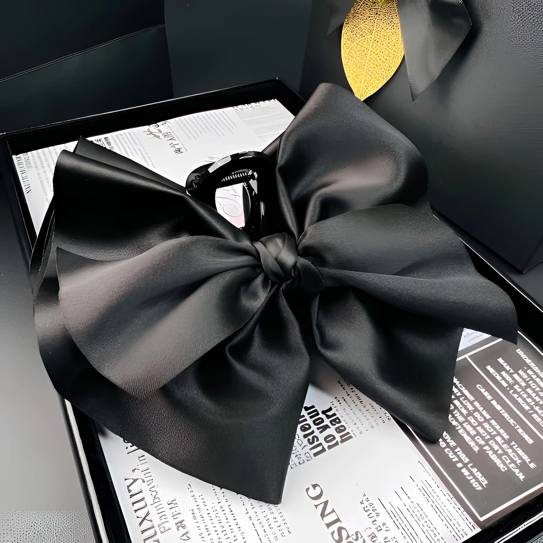 叶之秋多层灵动缎面大蝴蝶结抓夹多款气质简约网红后脑勺头饰发饰