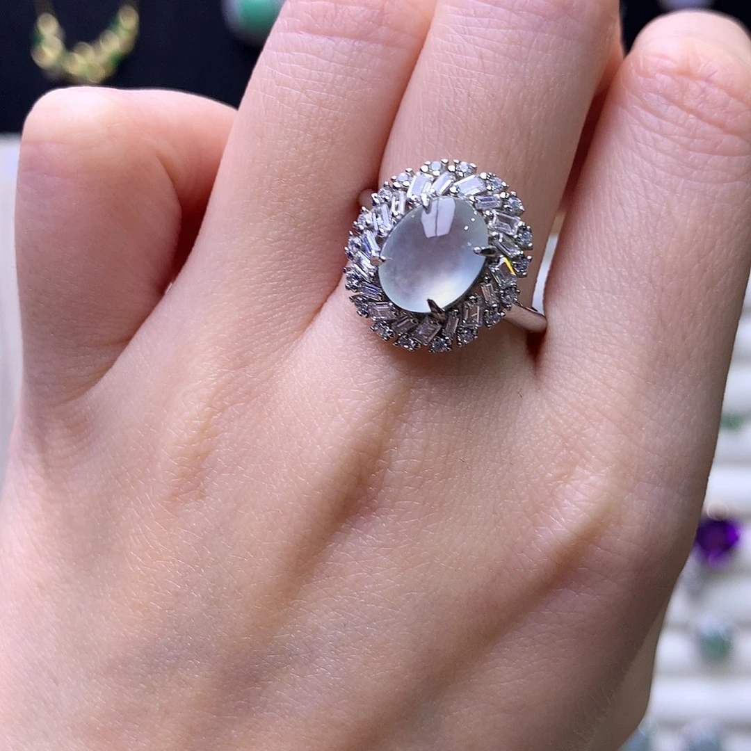 翡翠银S925镶嵌戒指78