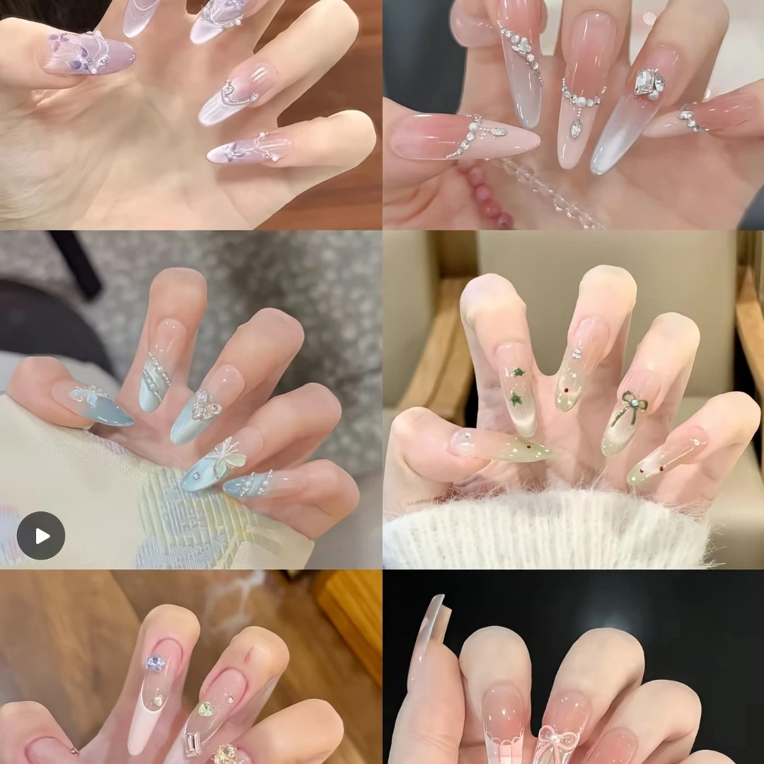10副纯手工穿戴甲上麦自选秋季新款高颜值美甲