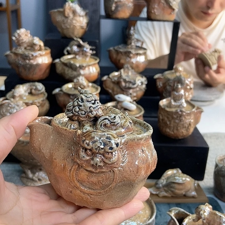 士焚纯手工柴烧茶器