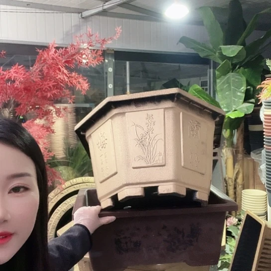 复合八角60盆2个有孔