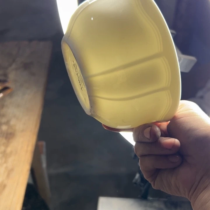 陶库存尾货出口美国荷口碗一对口径14