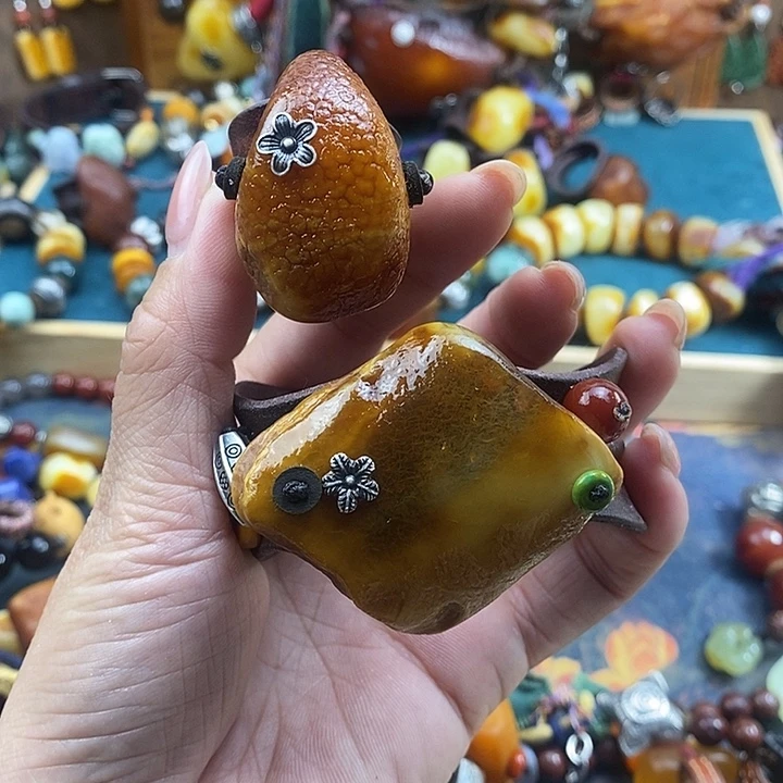 霸***气蜜蜡未镶嵌裸石手镯戒指