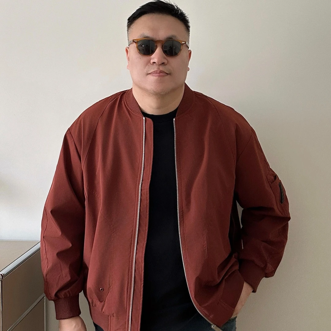 DAEVU大码男装春秋新款简约宽松加肥加大男款棒球领飞行夹克外套