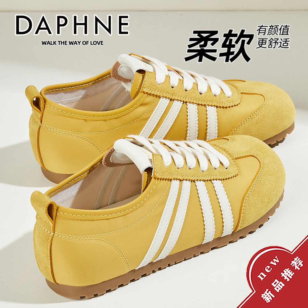 达芙妮透气软底德训鞋女鞋子新款秋季百搭时尚休闲阿甘鞋潮流潮鞋