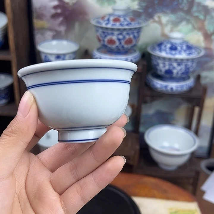 陶杯子白胎小压手