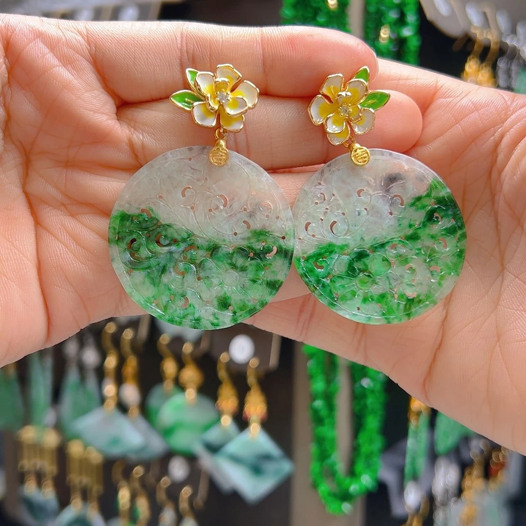 未镶嵌翡翠耳饰羿****翡翠