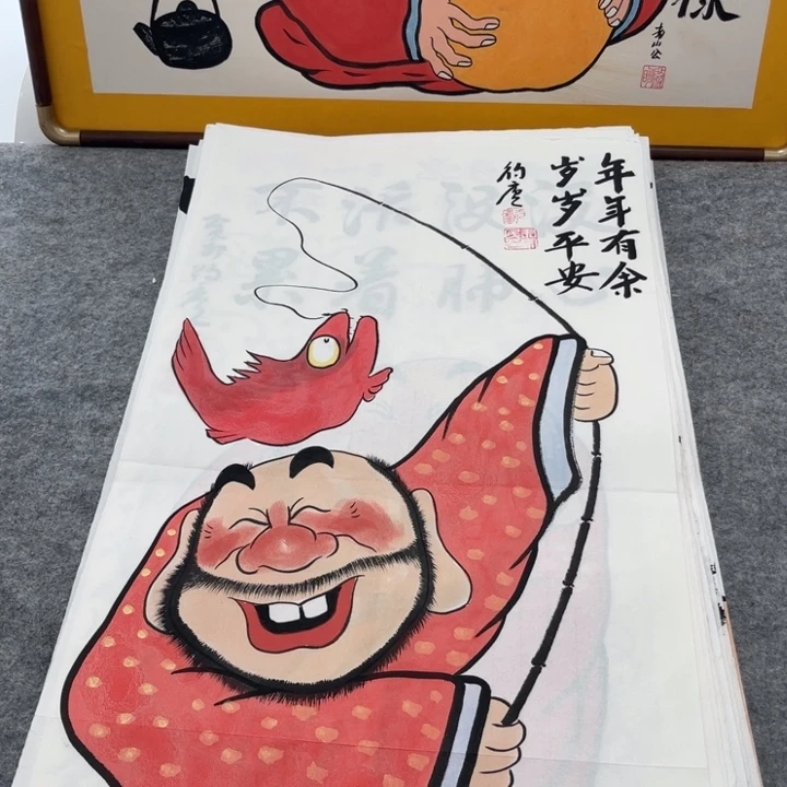 国画手绘禅意画一物一拍