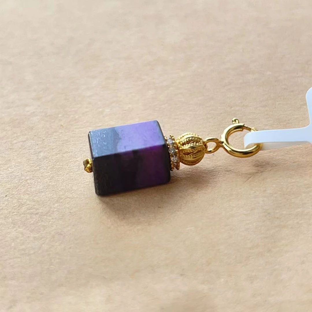 南非舒俱来夹层皇家紫四棱珠吊坠s925（东霓）AZB10556