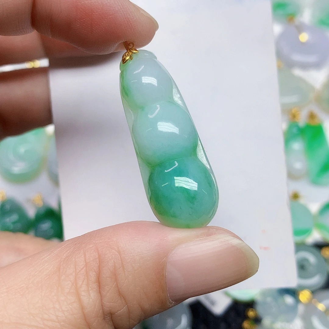 翡翠18K金镶嵌颈饰34678864