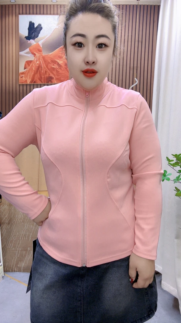 新款修身显瘦遮肉收腰运动休闲透气立领外套