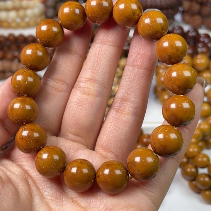 紫金鼠手串12.7尺寸紫金鼠光珠（多棕线