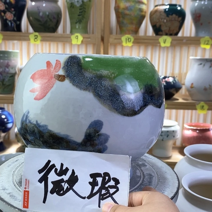 瓷片景德镇高温手工花盆