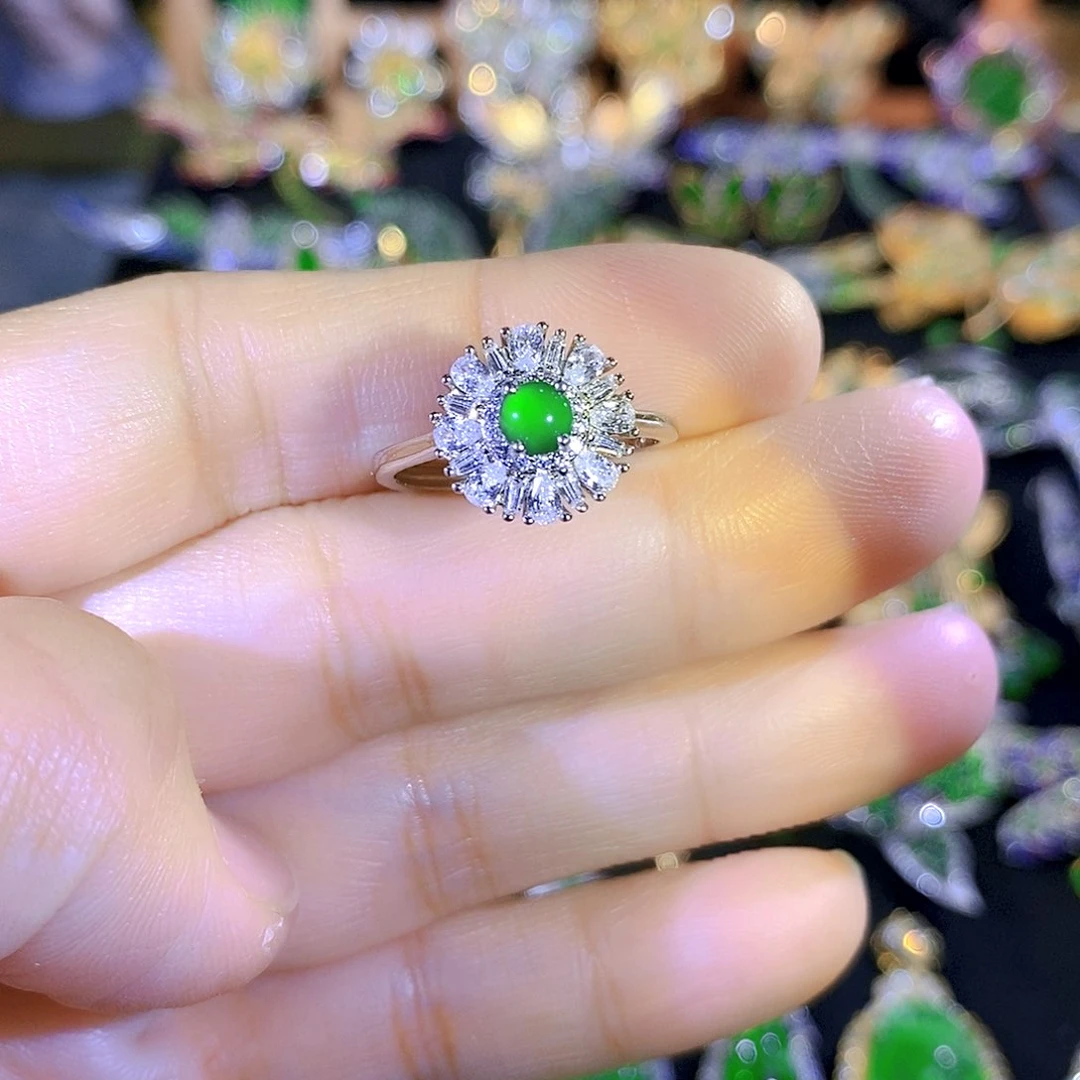 颈饰银S925镶嵌翡翠