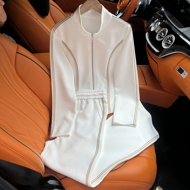 832#深圳南油时尚春夏女装休闲立领套装