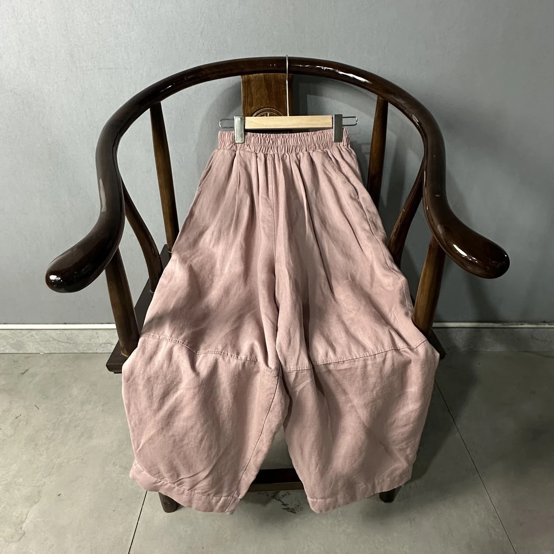 213 [每人必有的裤子] 亚麻复古舒适调性休闲哈伦棉裤