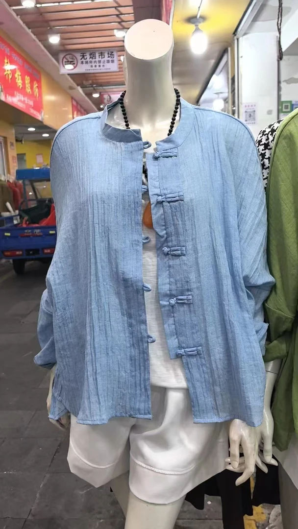 夏季复古文艺外套百搭开衫防晒中式衬衫外套