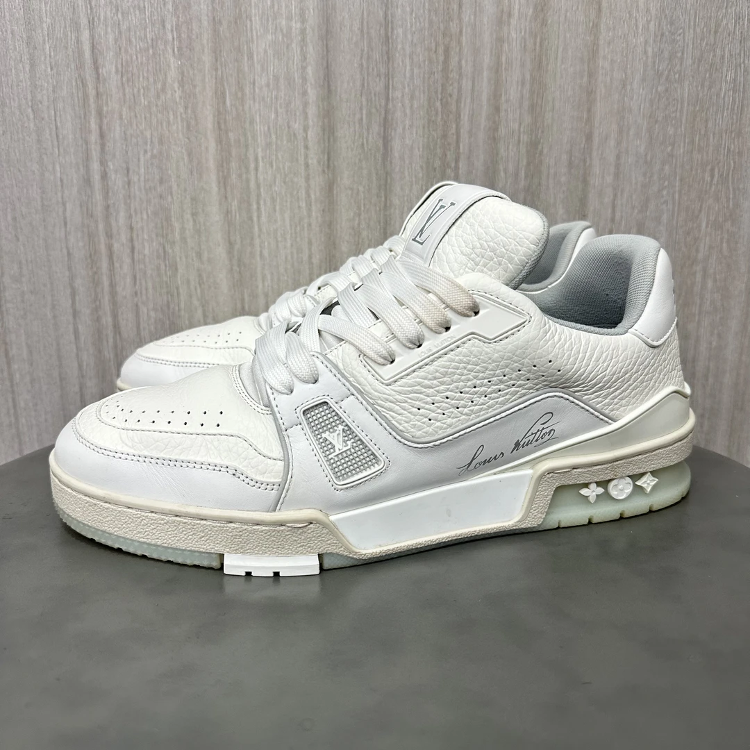 95新 LouisVuitton/路易威登 41.5码 trainer 白水泥 低帮板鞋