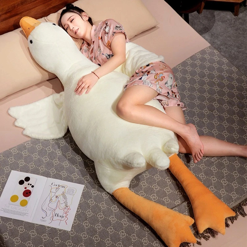 日本MUJ大白鹅抱枕毛绒公仔布娃娃床上夹腿睡觉玩偶生日礼物女生