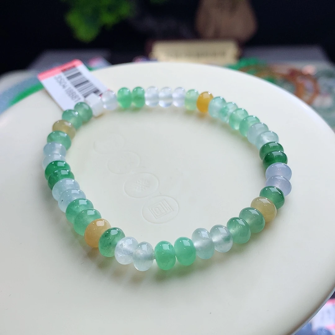 未镶嵌手串翡翠卡6+mm