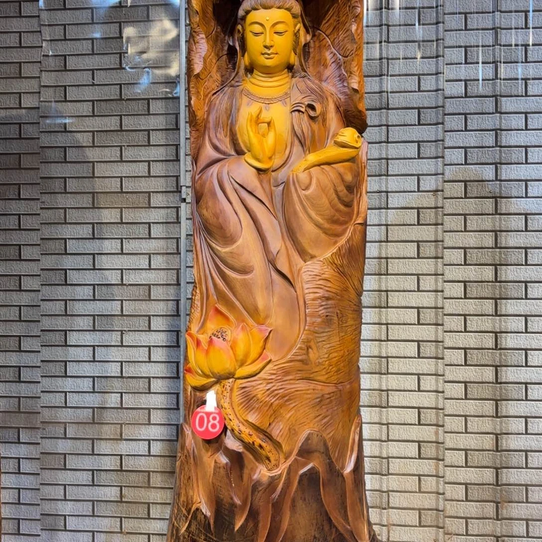 勇***巴香樟木香樟木材质南海观音240 70 40《不上楼不入户》
