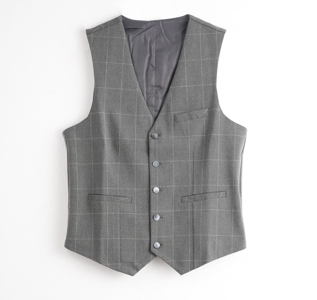 30249-高级感条纹格西装马甲商务休闲背心马甲