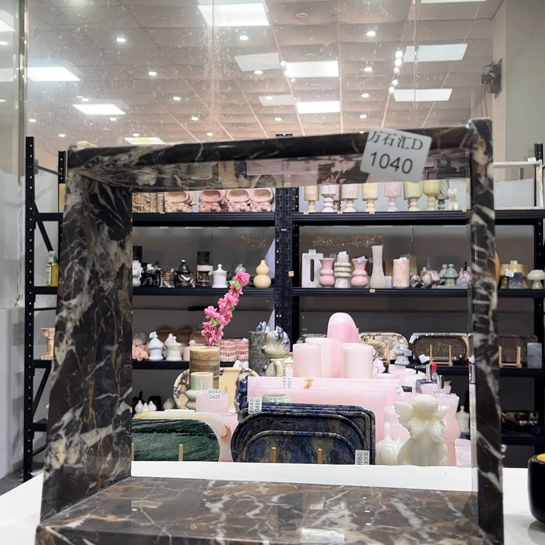 石材1040黑金花置物架