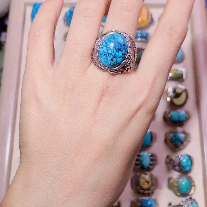 绿松石银S925镶嵌颈饰