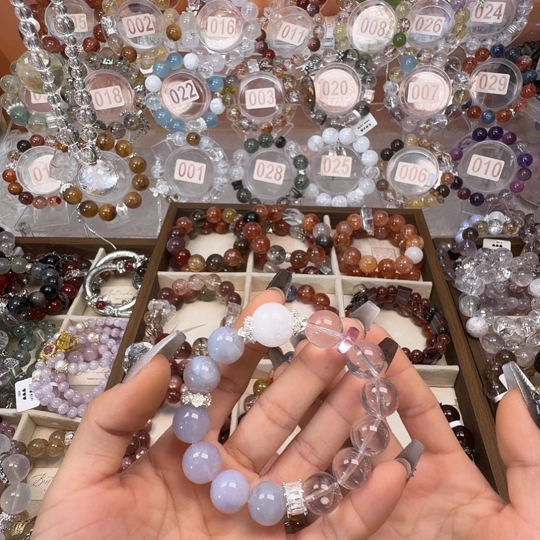 甜***蜜手链银S925镶嵌烟晶