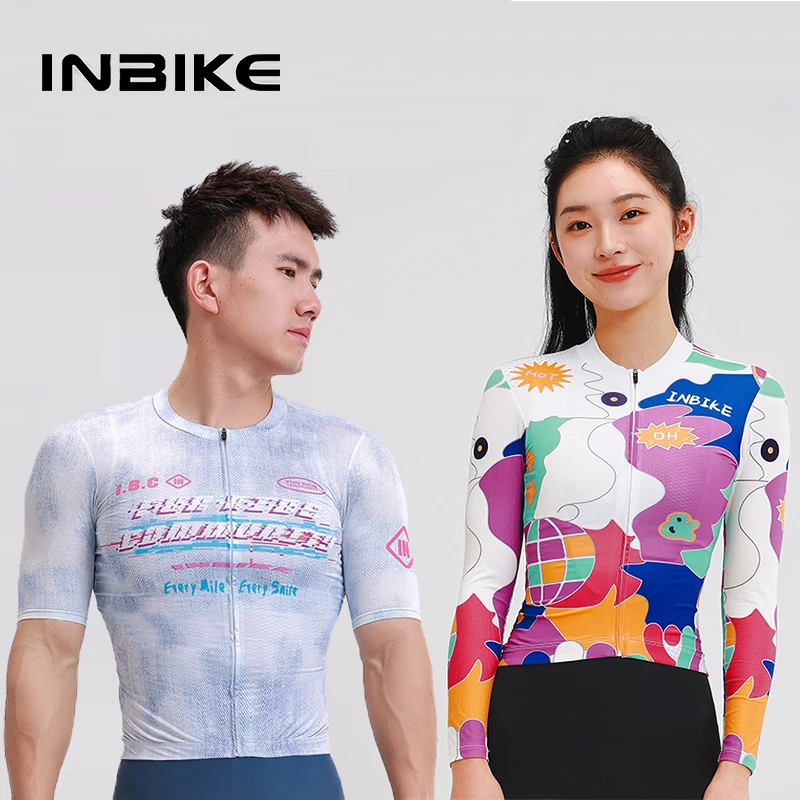 兰帕达男士骑行服夏季INBIKE公路车骑行服女款涂鸦透气排汗顽潮