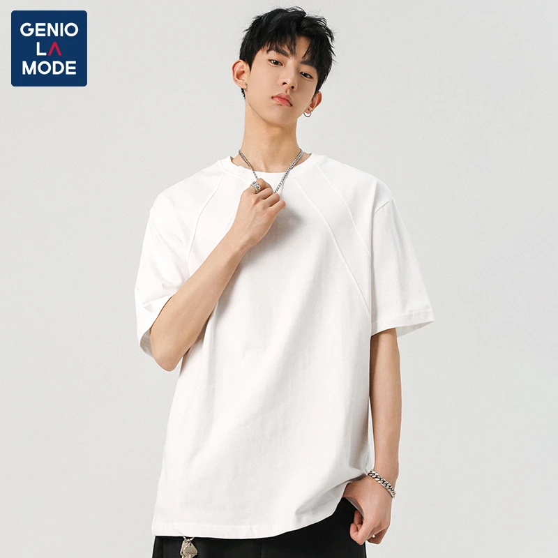 GENIO LAMODE纯棉短袖t恤男款夏季亲肤透气宽松休闲运动情侣体恤