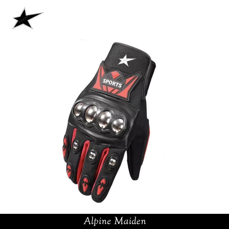 A星Alpine Maiden全指加绒触屏骑行手套男士秋冬保暖手套正品现货