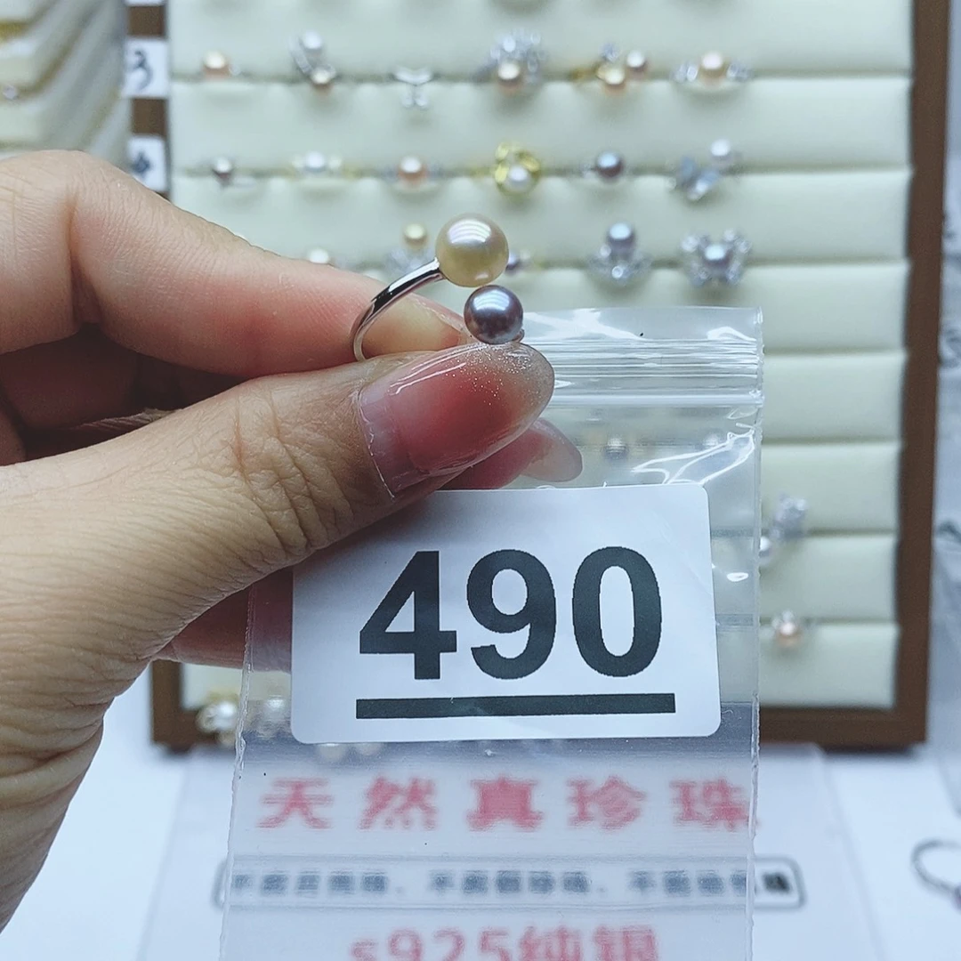 淡水珍珠戒指银S925镶嵌.*?490