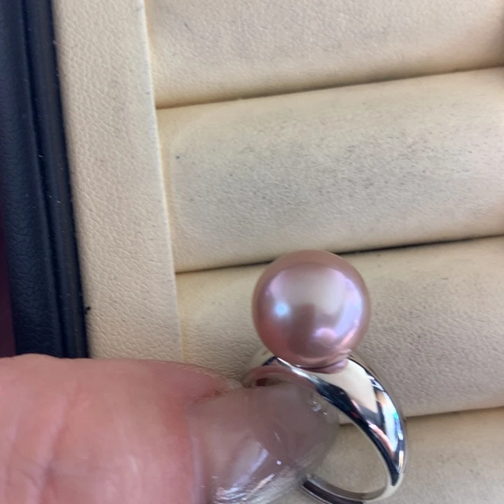 银S925镶嵌戒指淡水珍珠