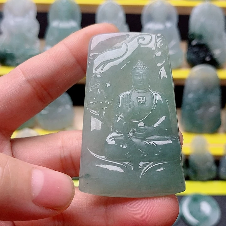 可***乐翡翠未镶嵌吊坠(不含链)阿弥陀佛