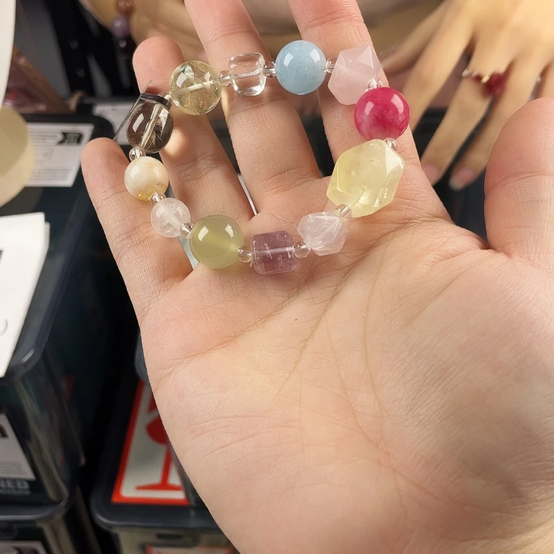 银S925镀金镶嵌水晶手串