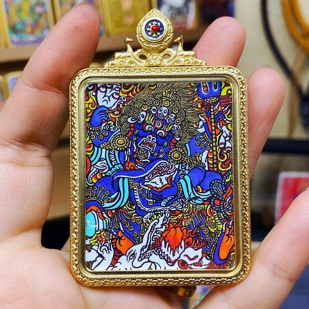吊坠手绘大黑天4x5尺寸