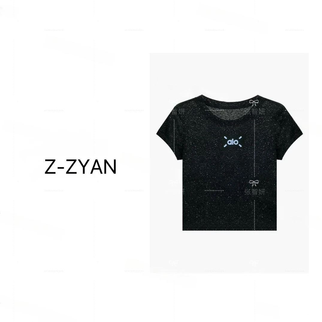 「满天星」莱赛尔天丝薄款细闪设计感t恤圆领短袖上衣