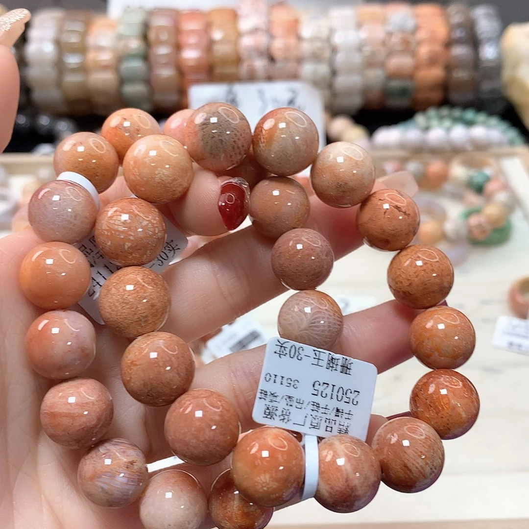 硅化珊瑚（珊瑚玉）手链未镶嵌咩*羊232