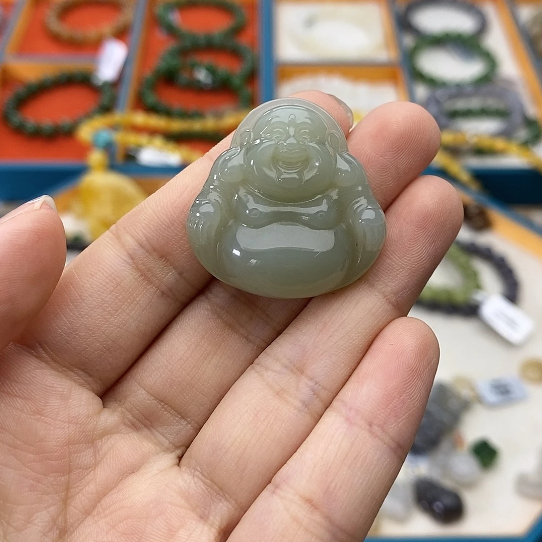 和田玉未镶嵌颈饰w42佛公