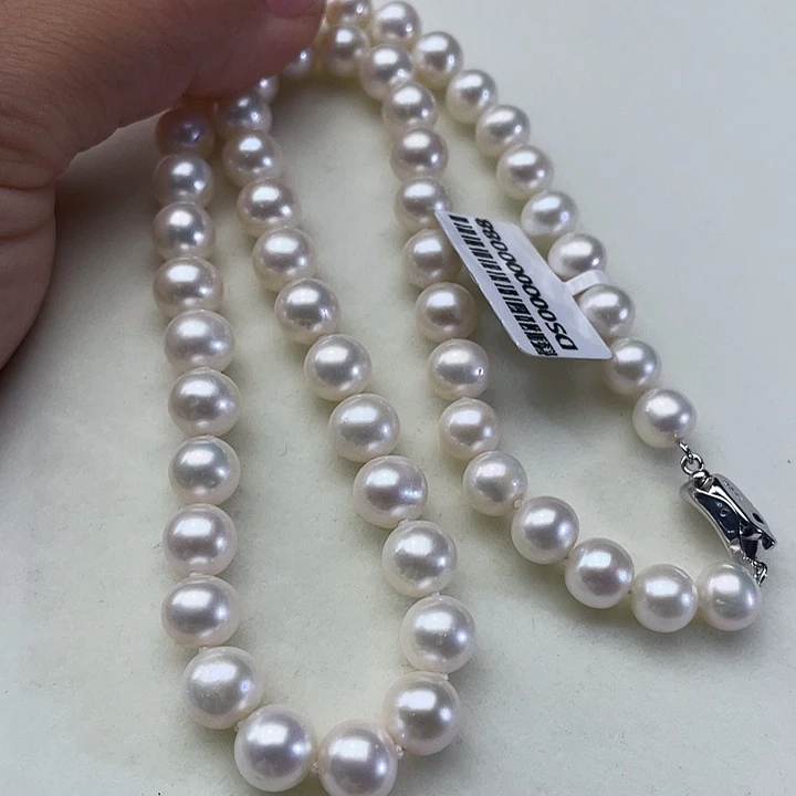 颈饰银S925镶嵌淡水珍珠卡8➕高品极光白炫彩