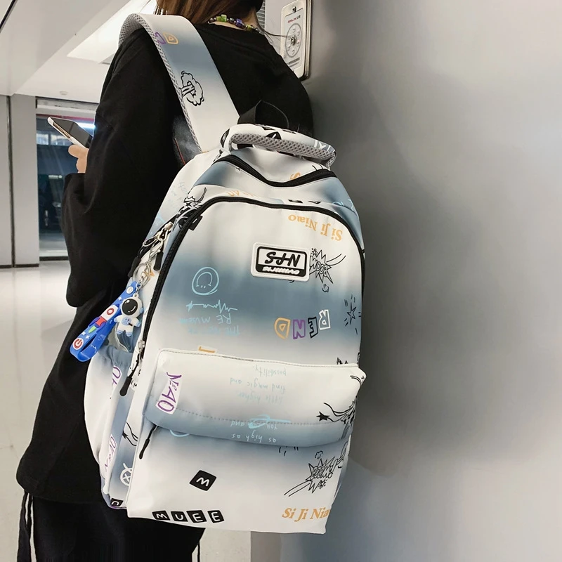 潮牌书包男生高中生大学生背包女初中生小学生4高中生高中生书包
