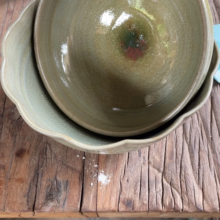 浪鬼家釉绘柴烧拈**笑对碗