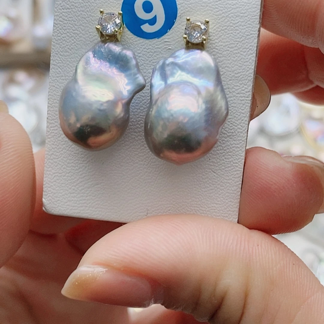 【闪购商品】淡水珍珠耳饰银S925镶嵌