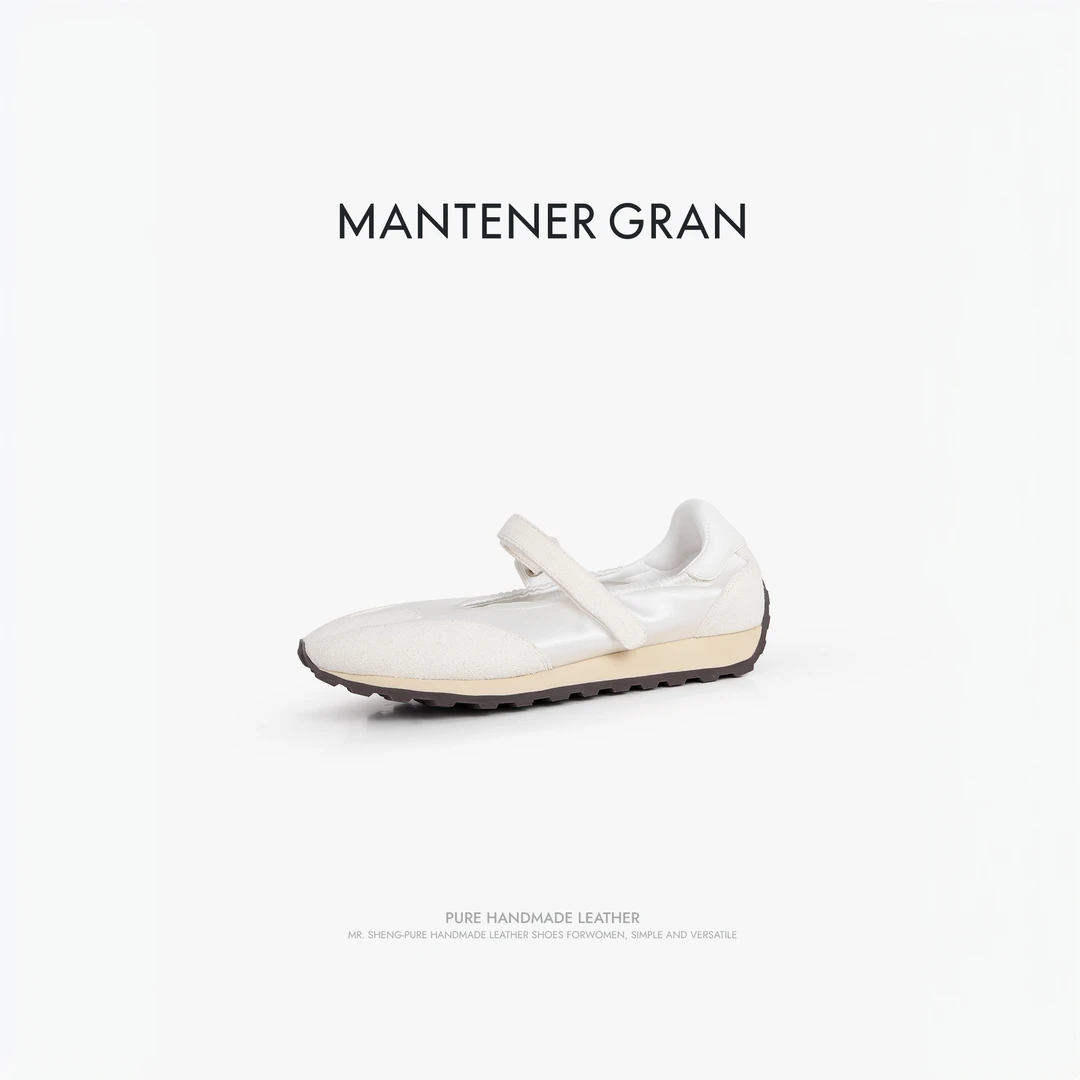 MG·运动风玛丽珍鞋2025夏季透气不闷脚单鞋魔术贴休闲女鞋