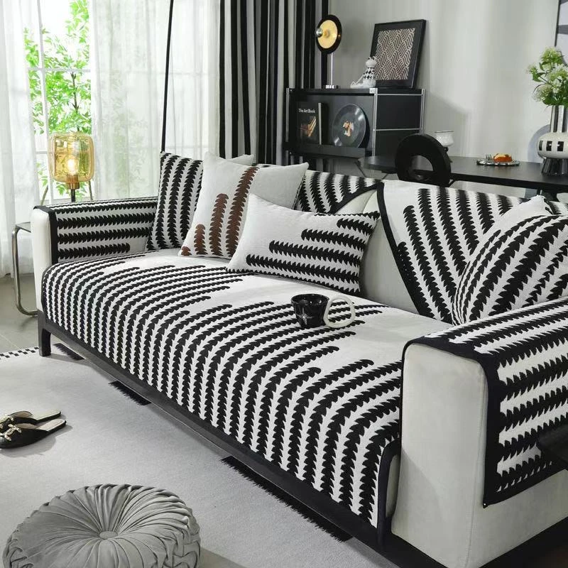 雪尼尔沙发垫四季通用防滑简约高档全盖防猫抓沙发套盖布