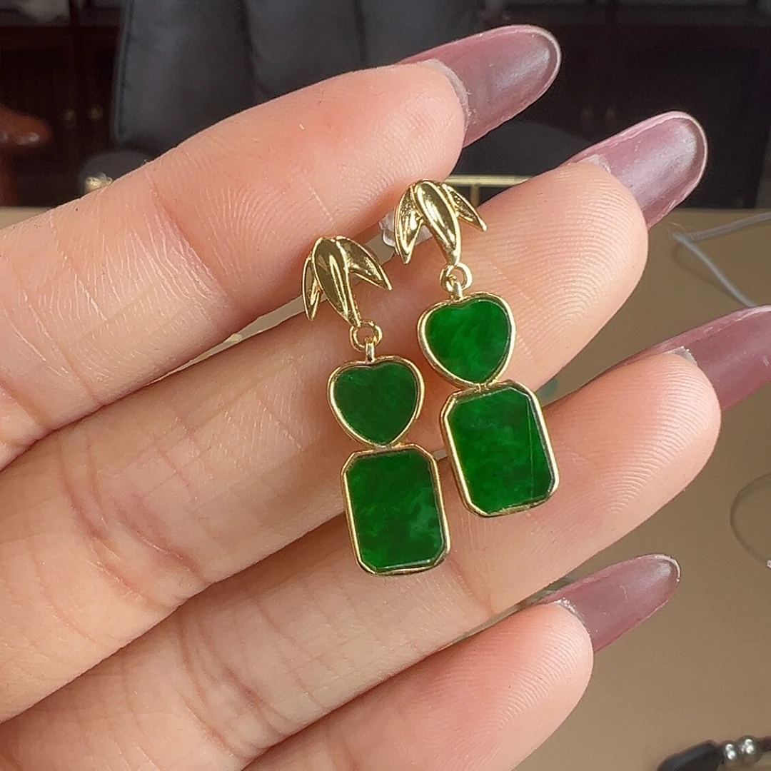 翡翠银S925镶嵌耳饰耳饰2