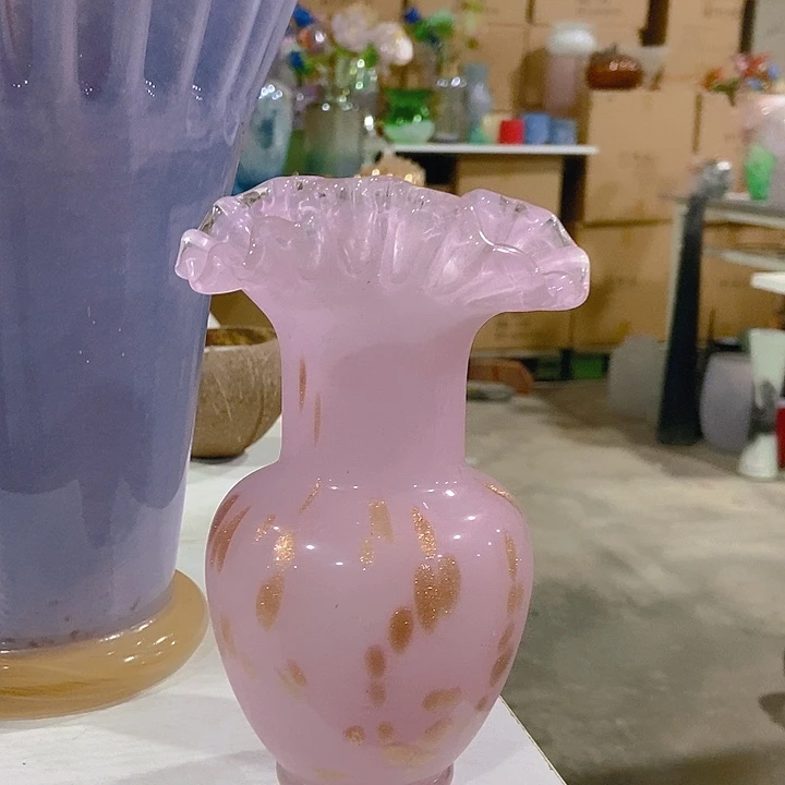 琉璃琉璃花瓶高17口4