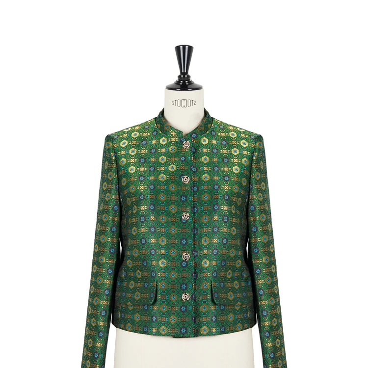 【上久楷四达晕】双领型四重纬织金香风宋锦外套CD2167733